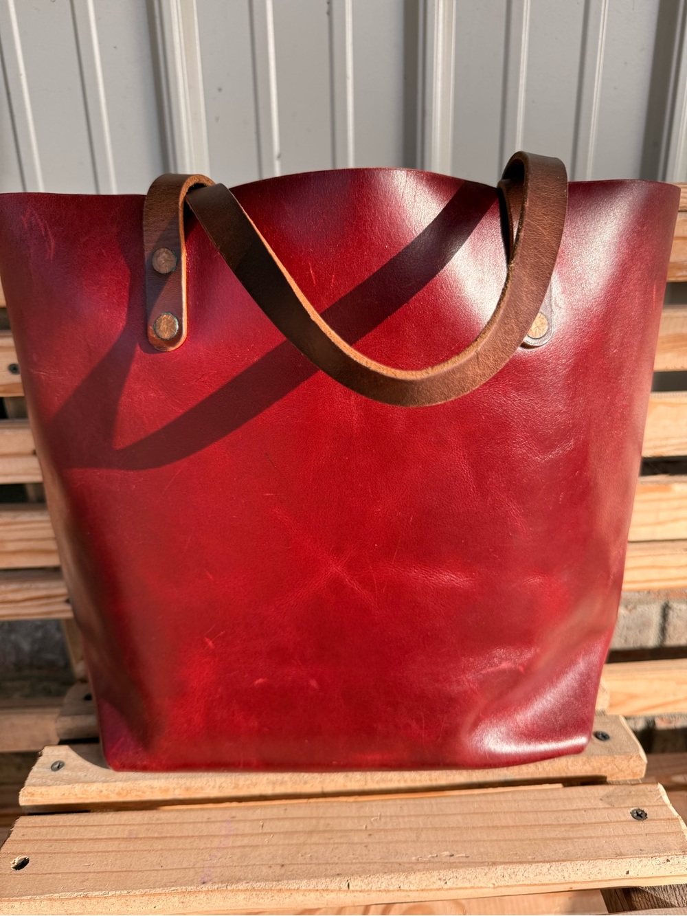 KMM & Co Oxblood Leather Tote Bag